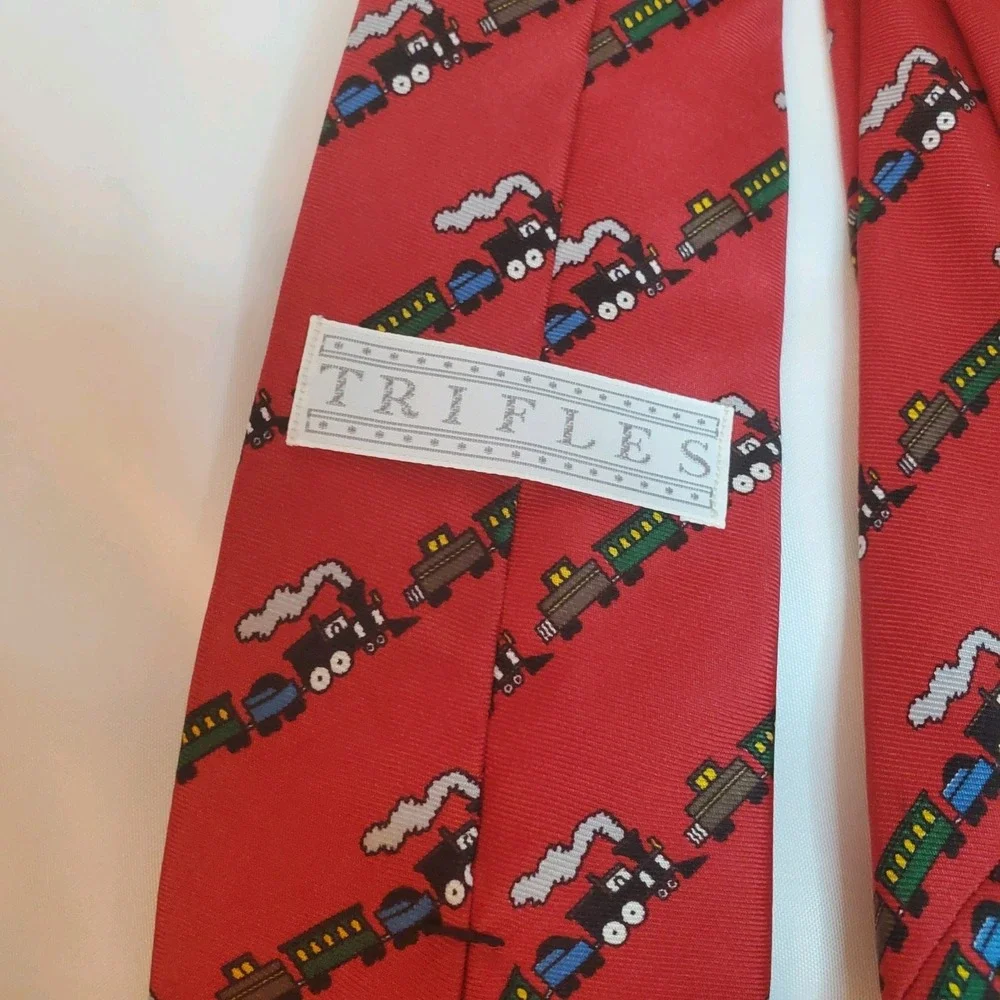 Tie Choo Choo Train‎ Engine Lot Of 2 100% Silk by Horchow And Trifles